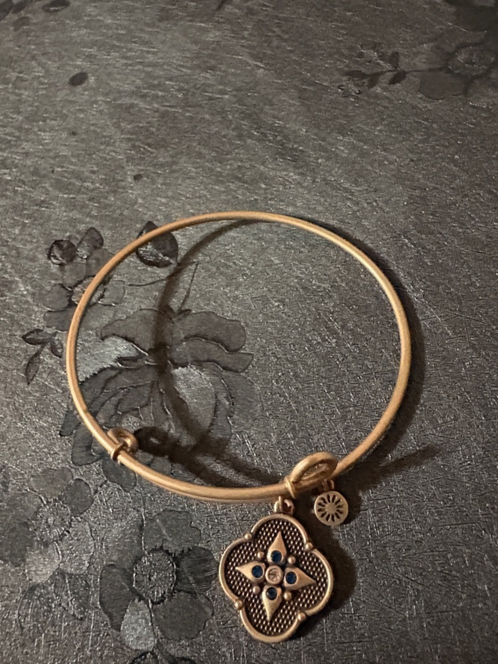 SOL BALANCE OF LIFE ANTIQUE GOLD COLOR FINISH BANGLE BRACELET - Picture 3 of 8